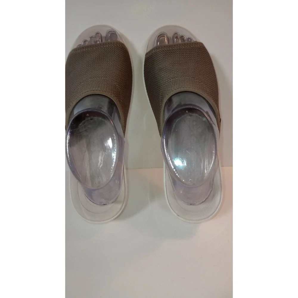 Easy Spirit Pennysue Women Air Cushion Knit Sandals Beige Slip On Slides 8M